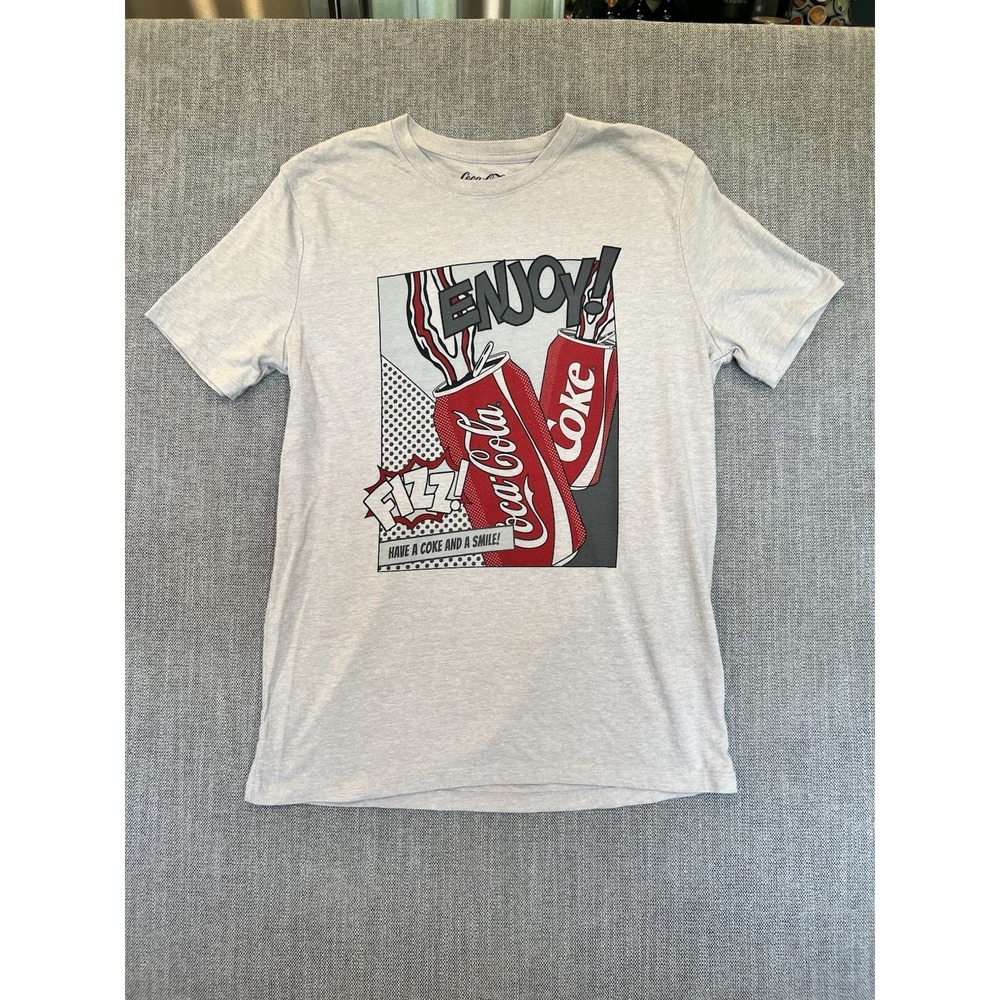 Lucky Brand Coca-Cola Enjoy Fizz Graphic T-Shirt Men's Medium Gray Coke